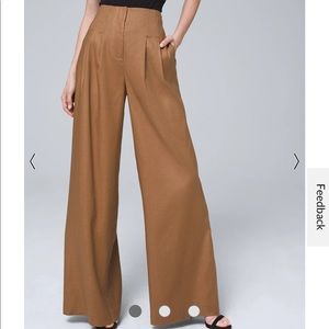 Wide leg linen pants.